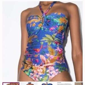 Zimmermann Tropicana Floral Halterneck One Piece. Sz. 6-8